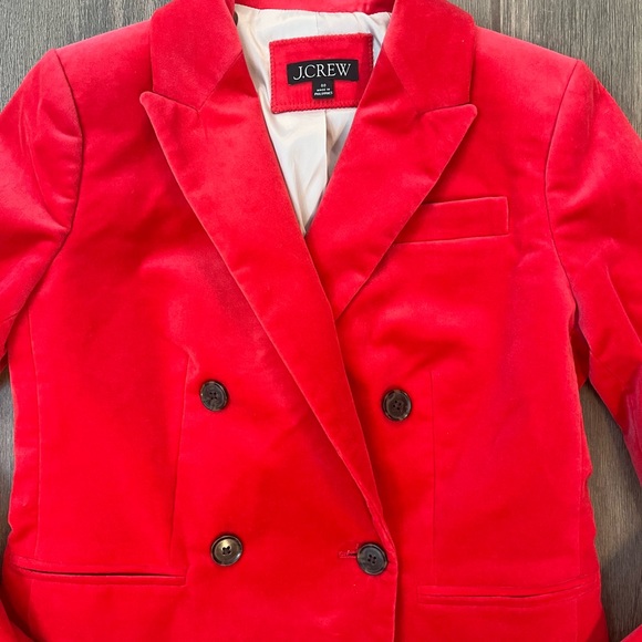 J.Crew Red Velvet Blazer - Picture 4 of 11
